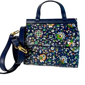 Tory Burch NWT Block-T Mini Satchel Navy Soleil $300 NWT